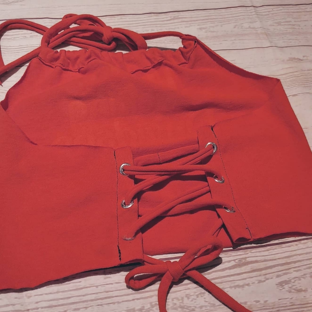 Corset back chopped crop - Picture 2 of 3